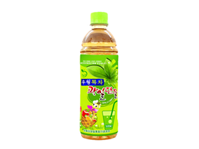 Burdock and green tea fruit juice